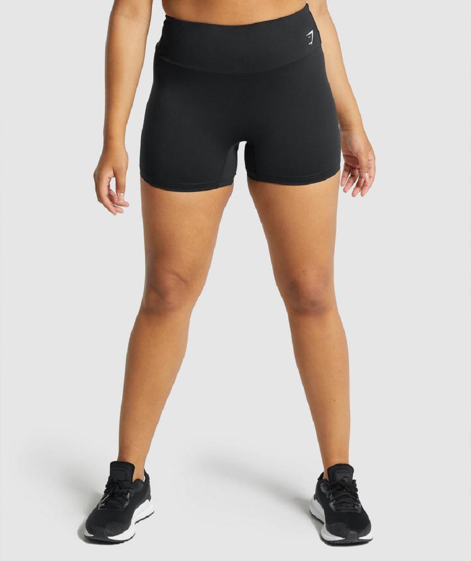 Szorty Damskie Gymshark Treningowe Czarne | PL 2371ZUT